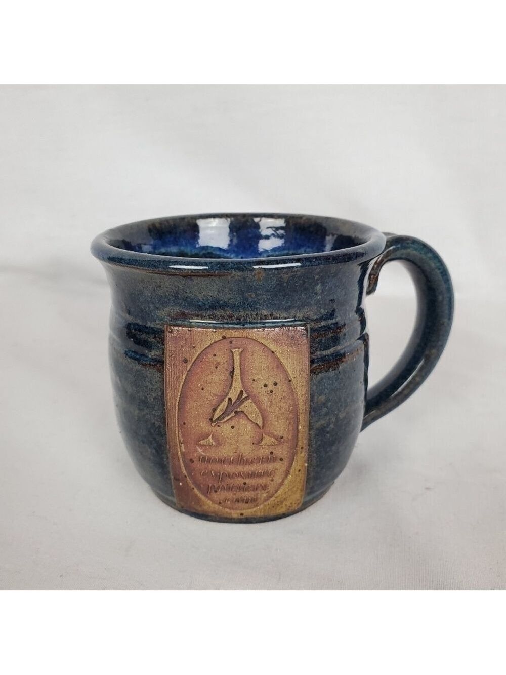 Northern Exposure Pottery mug dark blue glaze 12oz